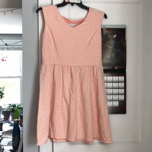 Peach and white dress